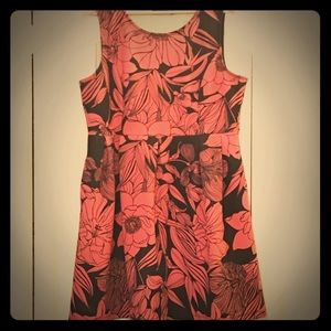 Apt 9 Coral Floral A-line knee-length dress with pockets